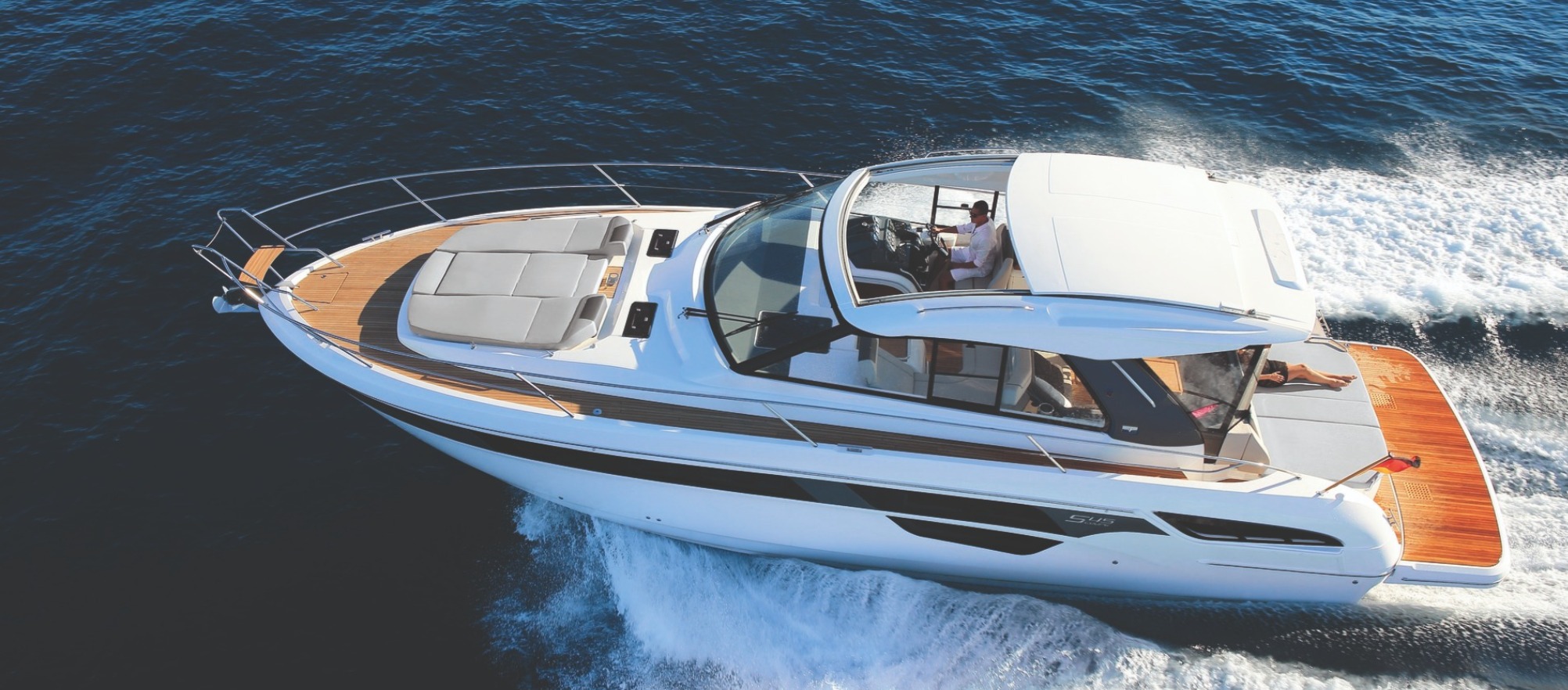 Bavaria S45 Coupe Motor Yacht sailing on the water